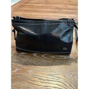 THE SAK Iris Three-Way Wear Crossbody Clutch Black Leather Bag Small